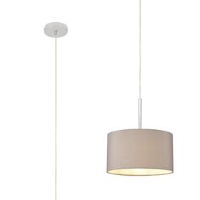 DK0126  Baymont 30cm Pendant 1 Light Polished Chrome, Grey